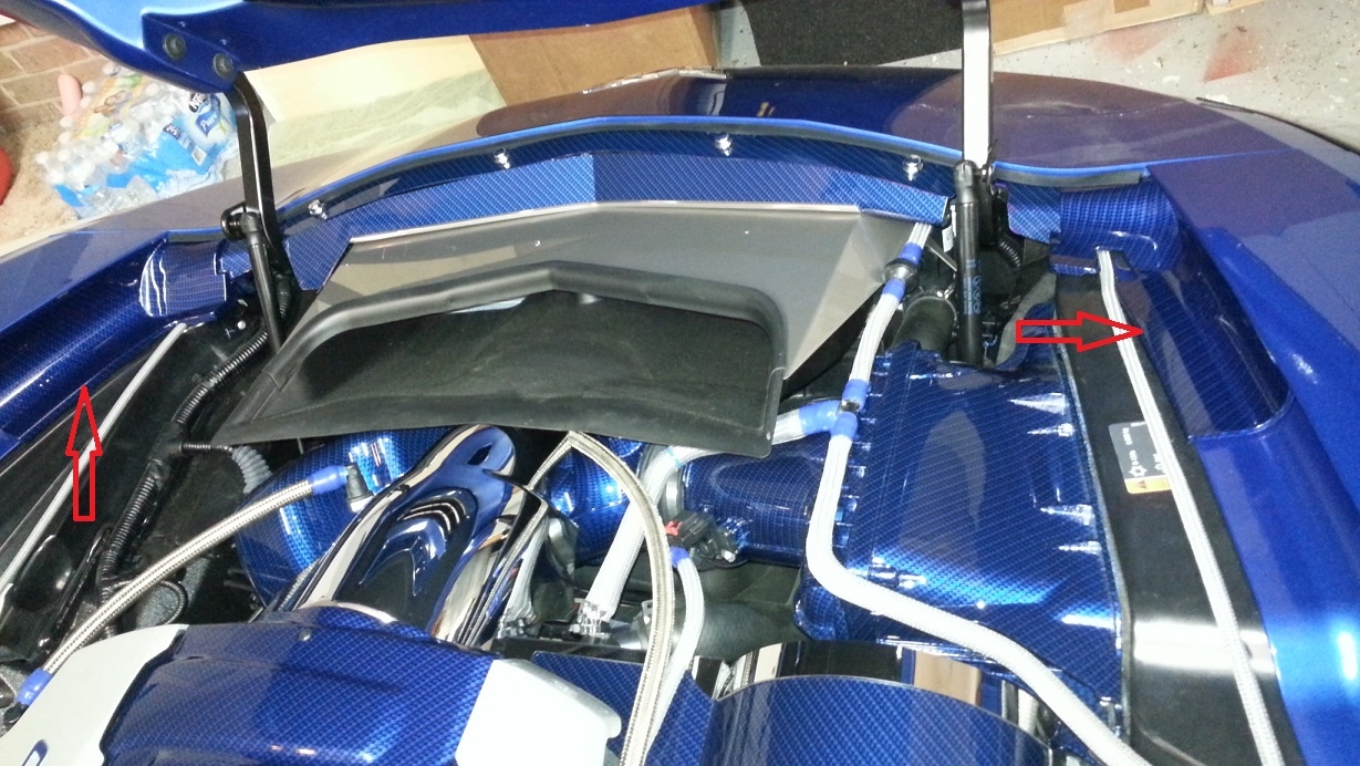 C7 Corvette Z06, Grand Sport, Custom HydroCarboned, Painted, Front Inner Fender Trim Panels, Pair